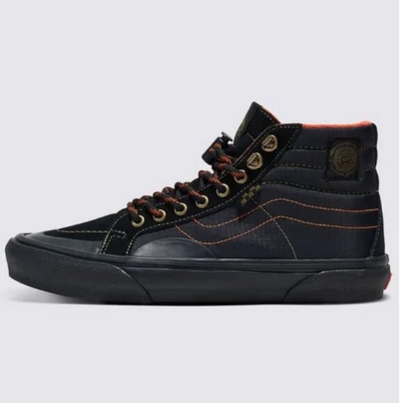 Vans Skate Sk8-Hi Reissue X Spitfire Black and Flame Orange High-Top Sneakers - Picture 4 of 8